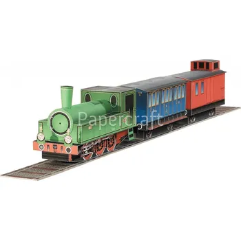 Papírový model Papírový model - Lokomotiva s dvěma vagony (618) - 107000192