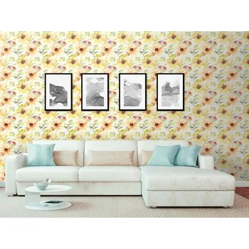 Tapeta DIMEX | Vliesová tapeta na zeď Dimex Line WP-224-01 | 0,75 x 10 m | žlutá, vícebarevná, zelená + Vliesová tapeta na zeď Dimex Line WP22501 v rozměru 0,75 x 10 m