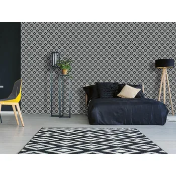 Tapeta DIMEX | Vliesová tapeta na zeď Dimex Line WP-194-01 | 0,75 x 10 m | šedá, černá + Vliesová tapeta na zeď Dimex Line WP19501 v rozměru 0,75 x 10 m