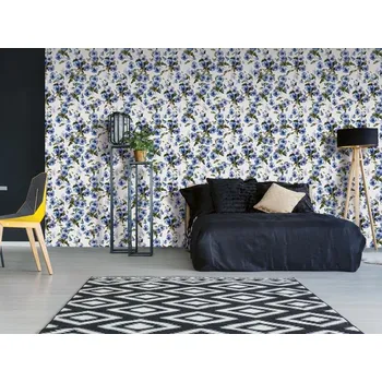 Tapeta DIMEX | Vliesová tapeta na zeď Dimex Line WP-228-01 | 0,75 x 10 m | bílá, modrá, zelená, fialová + Vliesová tapeta na zeď Dimex Line WP22901 v rozměru 0,75 x 10 m