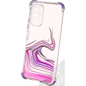 Pouzdro na mobilní telefon 1Mcz Trendy Vodomalba Anti-Shock Skinny TPU ochranný kryt pro Xiaomi Mi 11i, Poco F3 průhledná růžová fialová (transparent pink violet)