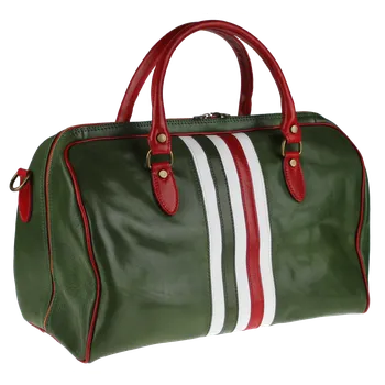 Cestovní taška NovaKabelka.cz Kožená cestovní taška Tiberius Verde Tricolore