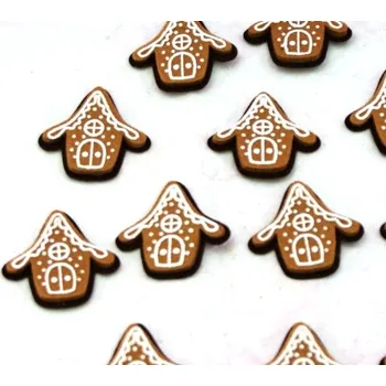 Vánoce Vánoční filcová dekorace - perníček lepítko - chaloupka