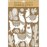 Anděl Přerov Samolepky na zeď bílé lamy s glitry 35 x 27 cm