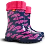 Demar Holínky dětské zimní DEMAR TWISTER LUX PRINT velké srdce 28-29