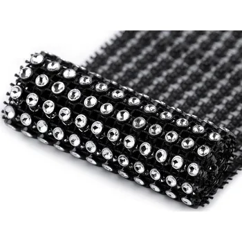 Výtvárné potřeby Diamantový pás / borta šíře 58 mm, barva 10 crystal černá