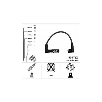 Zapalovací kabel Sada kabelů pro zapalování NGK RC-FT202 - FIAT