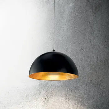 Fabas 3215-40-101 Dingle, závěsné svítidlo z kovu v černé vnější, zlaté vnitřní úpravě, 1x60W, prům. 40cm