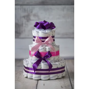 plenkový dort Plenkový dort třípatrový fialový