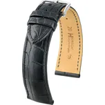 Kožený řemínek Hirsch Genuine Alligator L 10220759-2, černý, aligátoří kůže, délka L, Quick Release - 22 mm