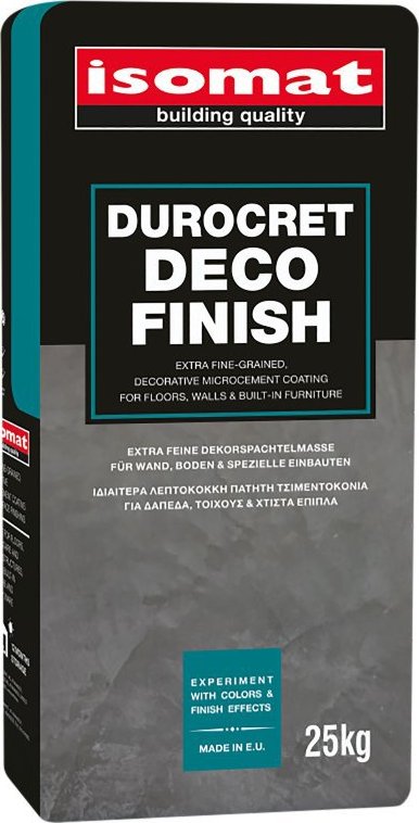 ISOMAT DUROCRET–DECO FINISH Mikrocementová dekorativní jemně zrnitá stěrka, sv. šedá, 25 kg