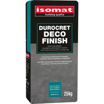 Malířská stěrka ISOMAT DUROCRET–DECO FINISH Mikrocementová dekorativní jemně zrnitá stěrka, sv. šedá, 25 kg