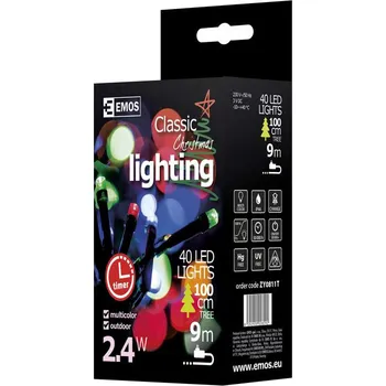 Vánoční osvětlení EMOS ZY0811T světelný řetěz 40 LED multicolor