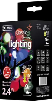 Vánoční osvětlení EMOS ZY0811T světelný řetěz 40 LED multicolor