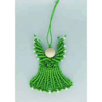 Přívěsek BRIMOON Andílek macramé světle zelený v. 8 cm