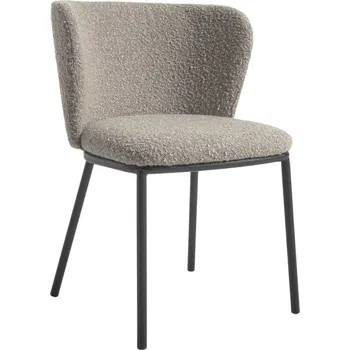 Jídelní židle Kave Home Světle šedá bouclé jídelní židle Ciselia