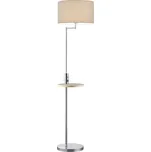 Trio Leuchten 400400107 CLAAS - Moderní stojací lampa s výstupem USB a poličkou, 160cm (Moderní lampa s šedým textilním stínidlem)