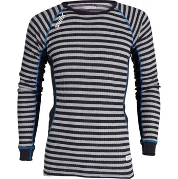 triko Swix RaceX Bodyw LS, black/grey stripes - vel. S 118213