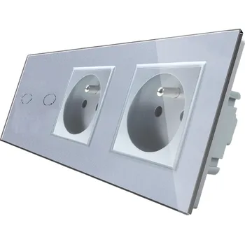 vypínač WELAIK dotykový vypínač ř.5+zásuvka + zásuvka - šedá set