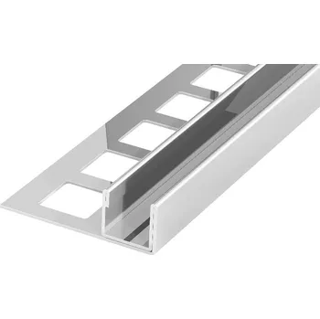 Stavební profil KP7/1 profil pro vsazení skla ACARA, nerez V2A lesk, 13 mm, 1 m