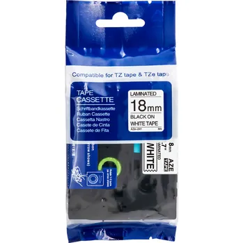 Pásek do tiskárny Kompatibilní páska Brother TZ-241 / TZe-241, 18mm x 8m, černý tisk / bílý podklad