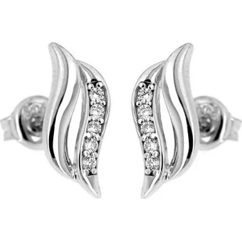 Náušnice Zlatnictví U Kostela Zlaté náušnice lístečky se zirkony 796B 551885882