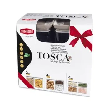 Dóza na potraviny TOSCA dárkové balení tří nádob hnědá