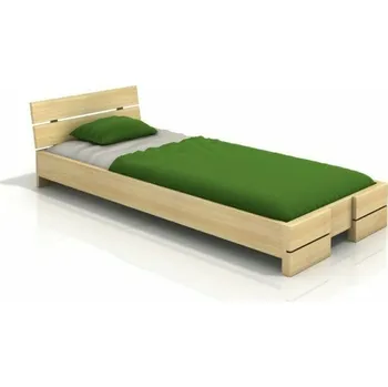 Postel Visby Postel Sandemo Long 90x220 cm, borovice masiv (Barva dřeva: Bílá, Volba roštu: 14-laťkový rošt)