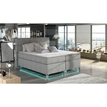 Ložnice EltapMeble Postel Amadeo Boxspring 160x200 cm s barevným LED podsvícením - Sawana 21 (barva potahu)