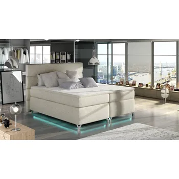 Postel EltapMeble Postel Amadeo Boxspring 140x200 cm s barevným LED podsvícením - Dora 21 (barva potahu)