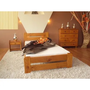 Postel Maxi-Drew Postel z masivu Eureka 90x200 borovice + rošt (Barva dřeva: Borovice)