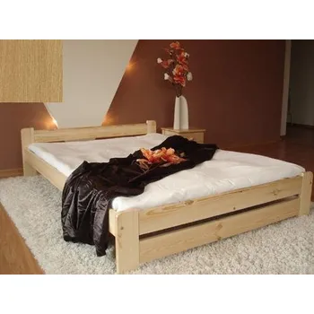 Postel Maxi-Drew Postel z masivu Euro 160x200 borovice + rošt (Barva dřeva: Dub)