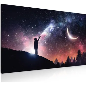 Obraz Malvis ® Obraz chlapec a vesmírná obloha Velikost (šířka x výška): 50x30 cm