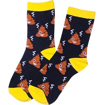 Vtipné ponožky hovínko – unisex veselé ponožky s motivem emoji hovínko, příjemný materiál, univerzální velikost 38–42