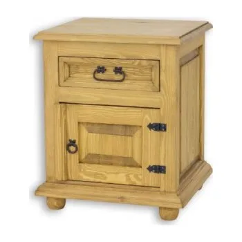 Noční stolek Selský noční stolek z masivu COM 15 - K16 antická bílá