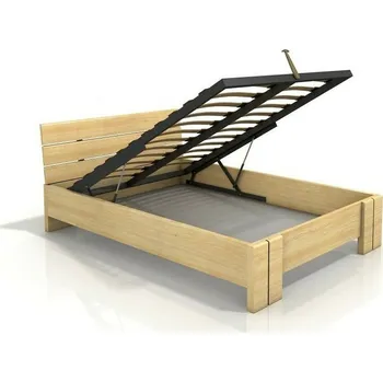 Postel Visby Postel s úložným prostorem Arhus High BC 180x200 cm, borovice masiv (Barva dřeva: Palisandr, Volba roštu: Lamelový rošt)