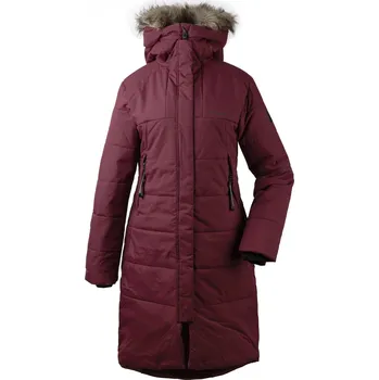 Dámský kabát Dámský zateplený kabát DIDRIKSONS Valentina vínový Velikost: 48