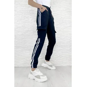 Dámské džíny Chic&mode Černé kapsáče BF18738B Velikost: L-XL