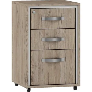 Komoda Komoda se zásuvkami dub bordó/arktická bílá OFFI KB2