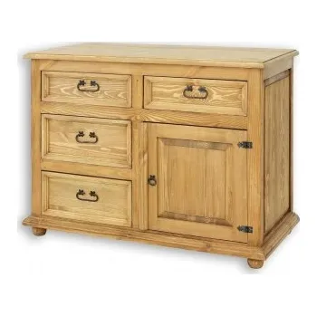 Komoda Dřevěná selská komoda COM 03 - K13 bělená borovice
