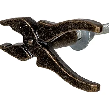 Dveřní kování Sada 4ks kovová černo-hnědá úchytka s patinou kleště Majori - 6*3*3 cm