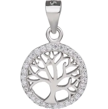 Přívěsek Bealio Stříbrný přívěsek STROM ŽIVOTA 13 mm 03-08343-0674 bílá