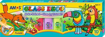 Speciální výtvarná barva AMOS Glass Deco Barvy na sklo 10x 22 ml
