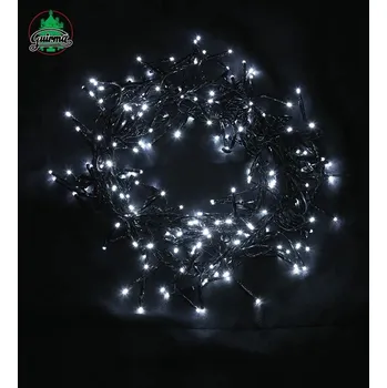 Vánoční dekorace Guirma Venkovní svítící vánoční řetěz 8 funkcí bílá studená Barva: studená bílá, Délka: 10,2 m, Počet LED: 144