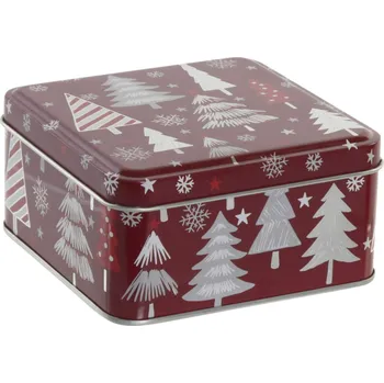 Dóza na potraviny Plechová dóza "VÁNOCE" 10.6x10.6x5.5cm