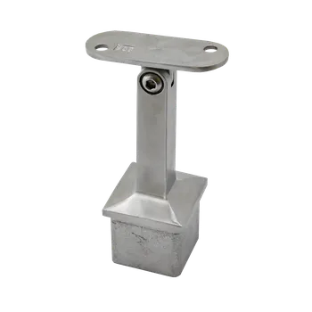 Držák madla s kloubem / plochý (64x81mm), broušená nerez K320 / AISI304