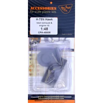 Plastikový model 1/48 H-75N Hawk exhaust & engine rib (resin)