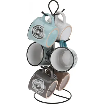 Excellent Houseware Čajové šálky se stojanem 6 ks