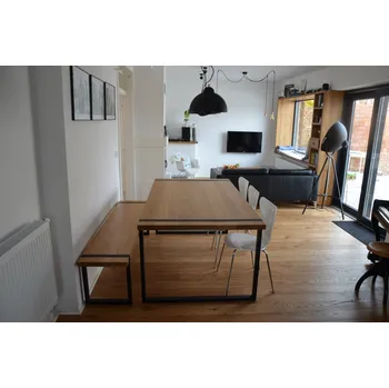 Jídelní stůl HAHNHOLZ Elegantní dřevěný stůl z masivu - DUB 40mm tloušťka (porvrchová úprava Tvrdý voskový olej) Objednat v délce: 140 cm, šířka: 100 cm, výška: 80 cm