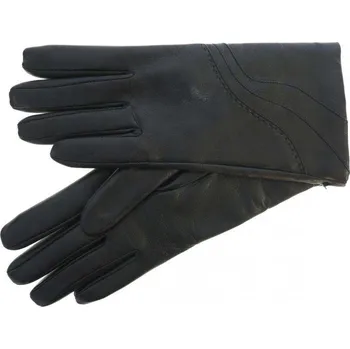 Rukavice Špongr Dámské kožené rukavice EMILY černé + podšívka kašmír Velikost: 7"